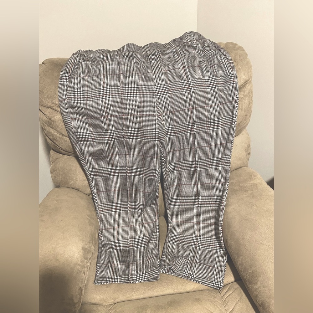 Plaid tapered ankle pants XXL Short